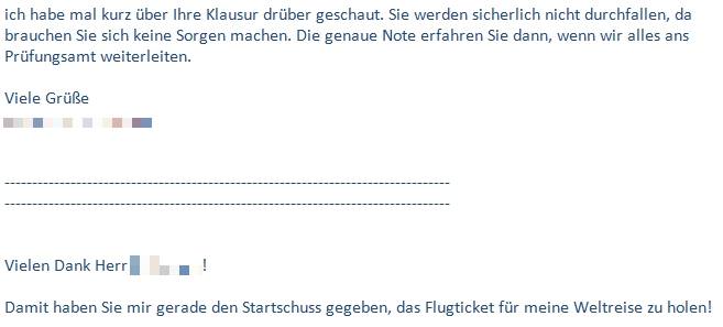 Email Klausur bestanden Email Klausur bestanden