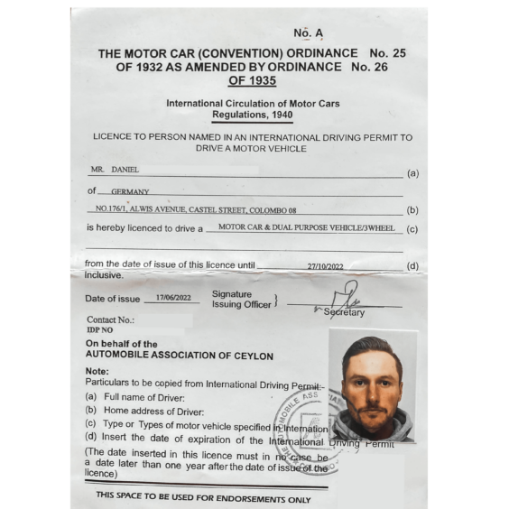 TukTuk mieten auf Sri Lanka: Führerschein