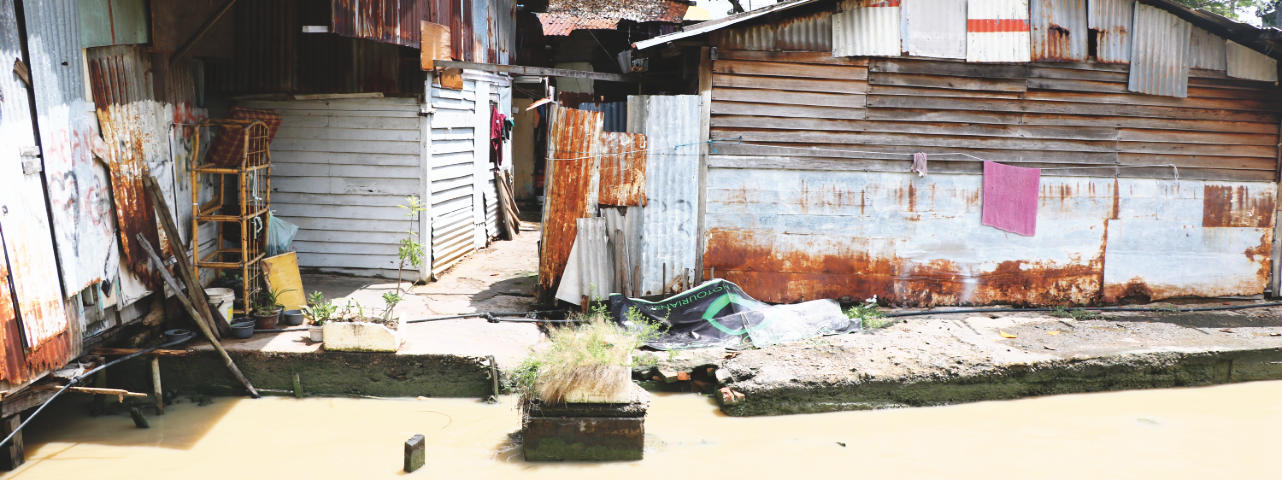 Melaka River als Grenze