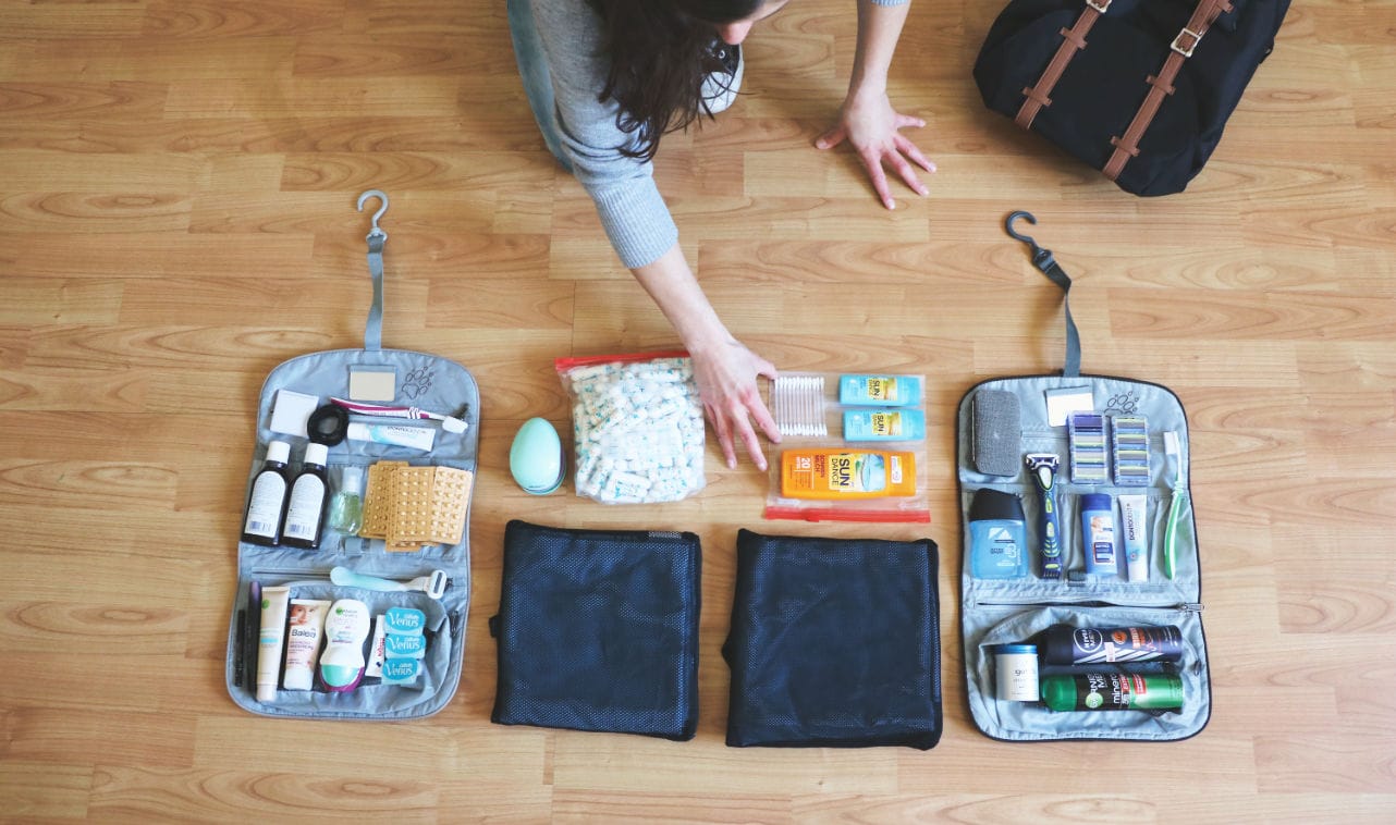 Kulturbeutel für Weltreise