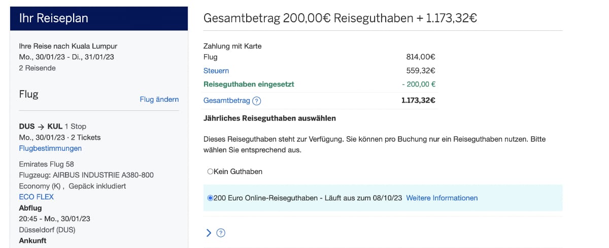 American Express Platinum Card - Vorteile auf Reisen und Weltreise - Reiseguthaben