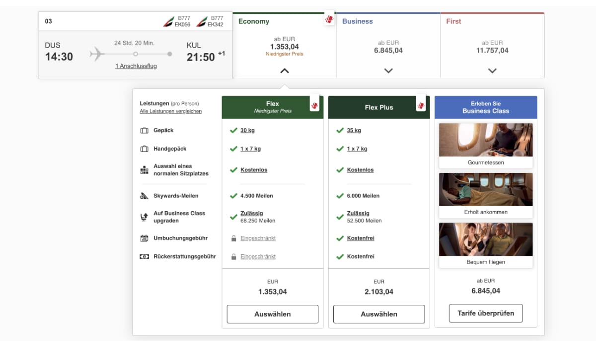 American Express - Membership Rewards - Flug buchen