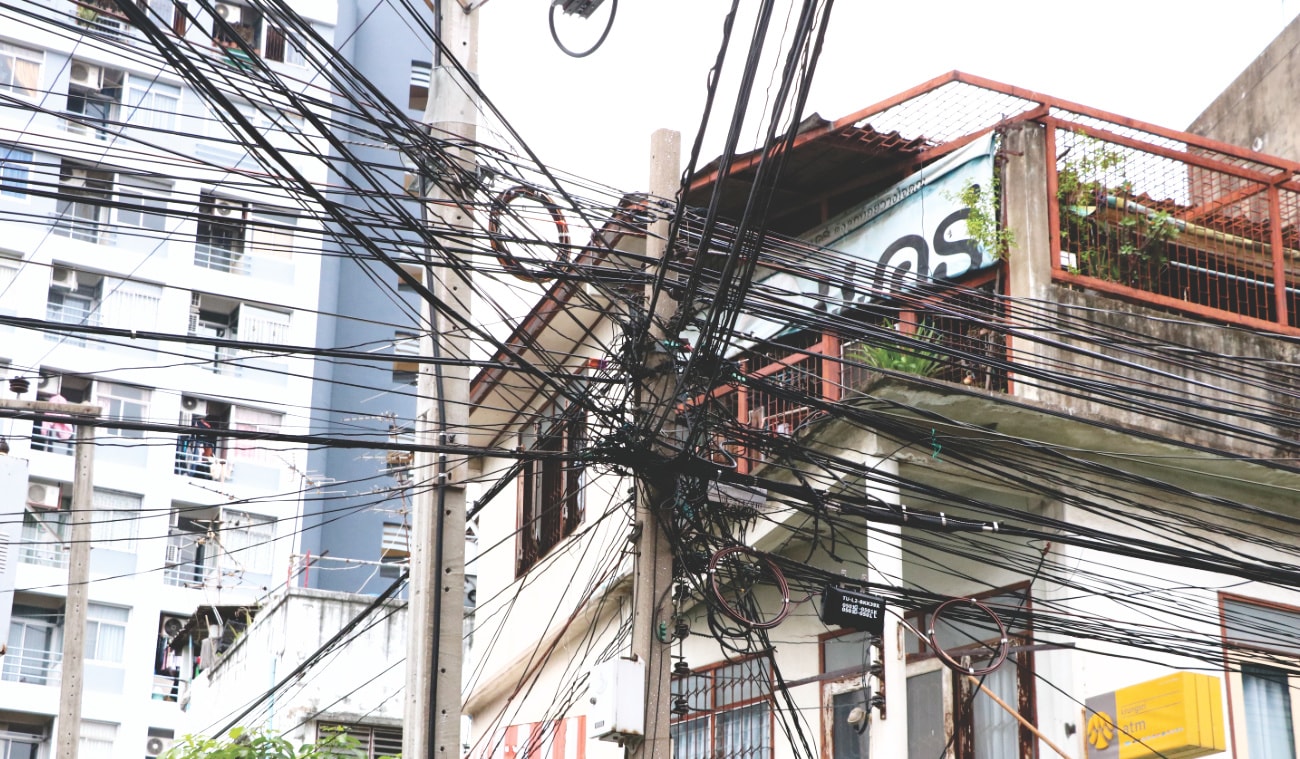 Stromkabel Salat in Bangkok