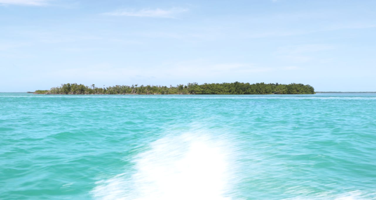 Wassertaxi: karibische Insel in Belize