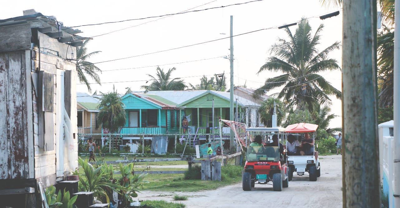 Seitenstraße auf Caye Caulker