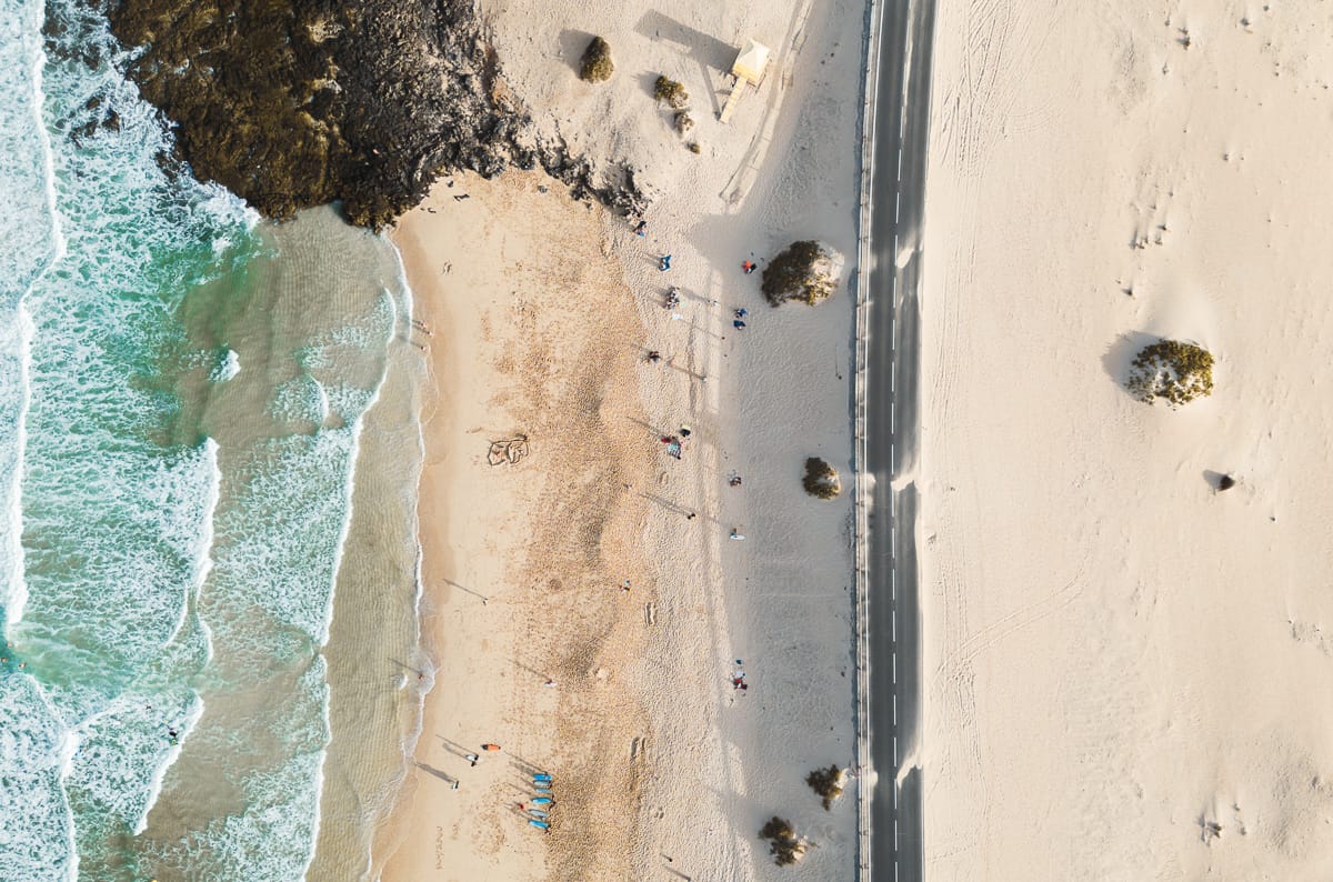 Fuerteventura Mietwagen - Strasse am Strand Fuerteventura Mietwagen - Strasse am Strand