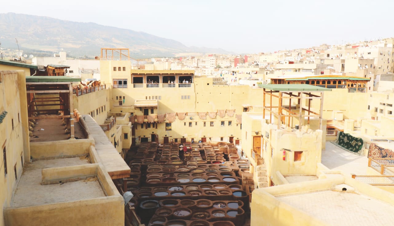 Lederproduktion im Gerberviertel von Fes