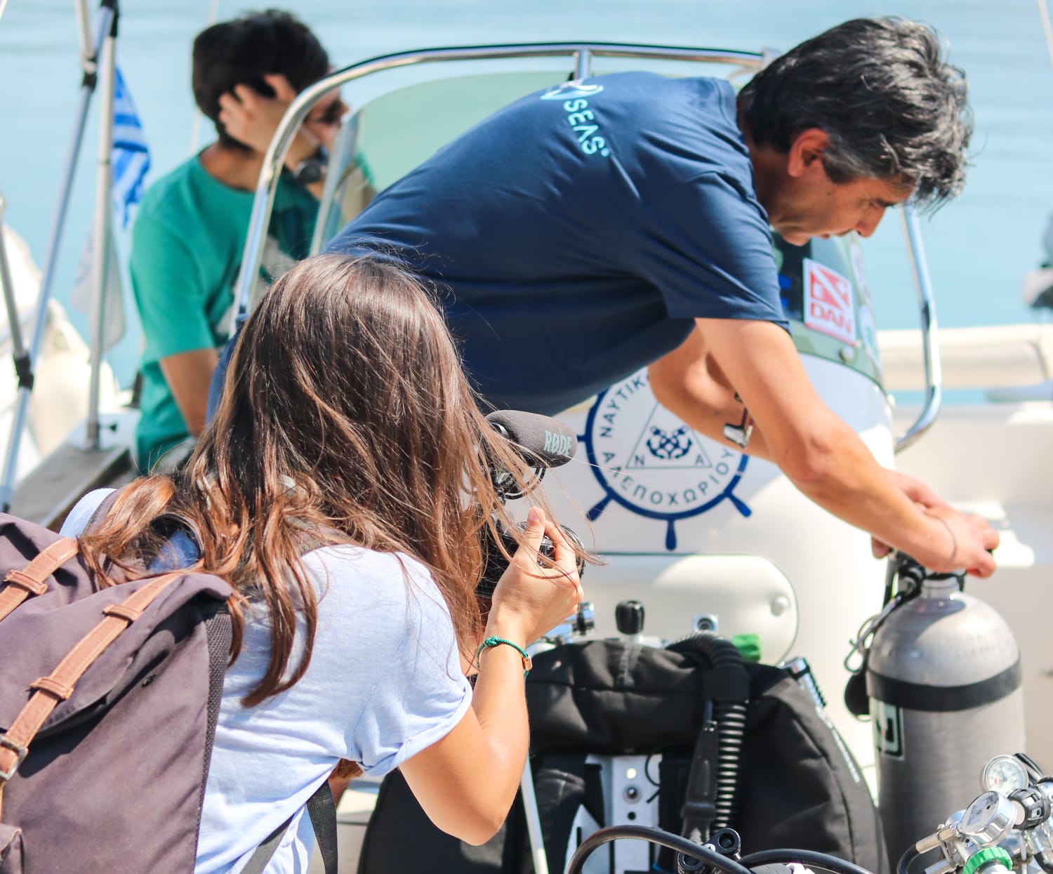 Geisternetz: Taucher bei der Vorbereitung Geisternetz: Taucher bei der Vorbereitung