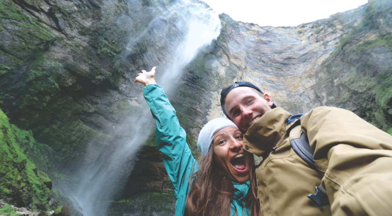 Gocta Wasserfall von unten Gocta Wasserfall von unten