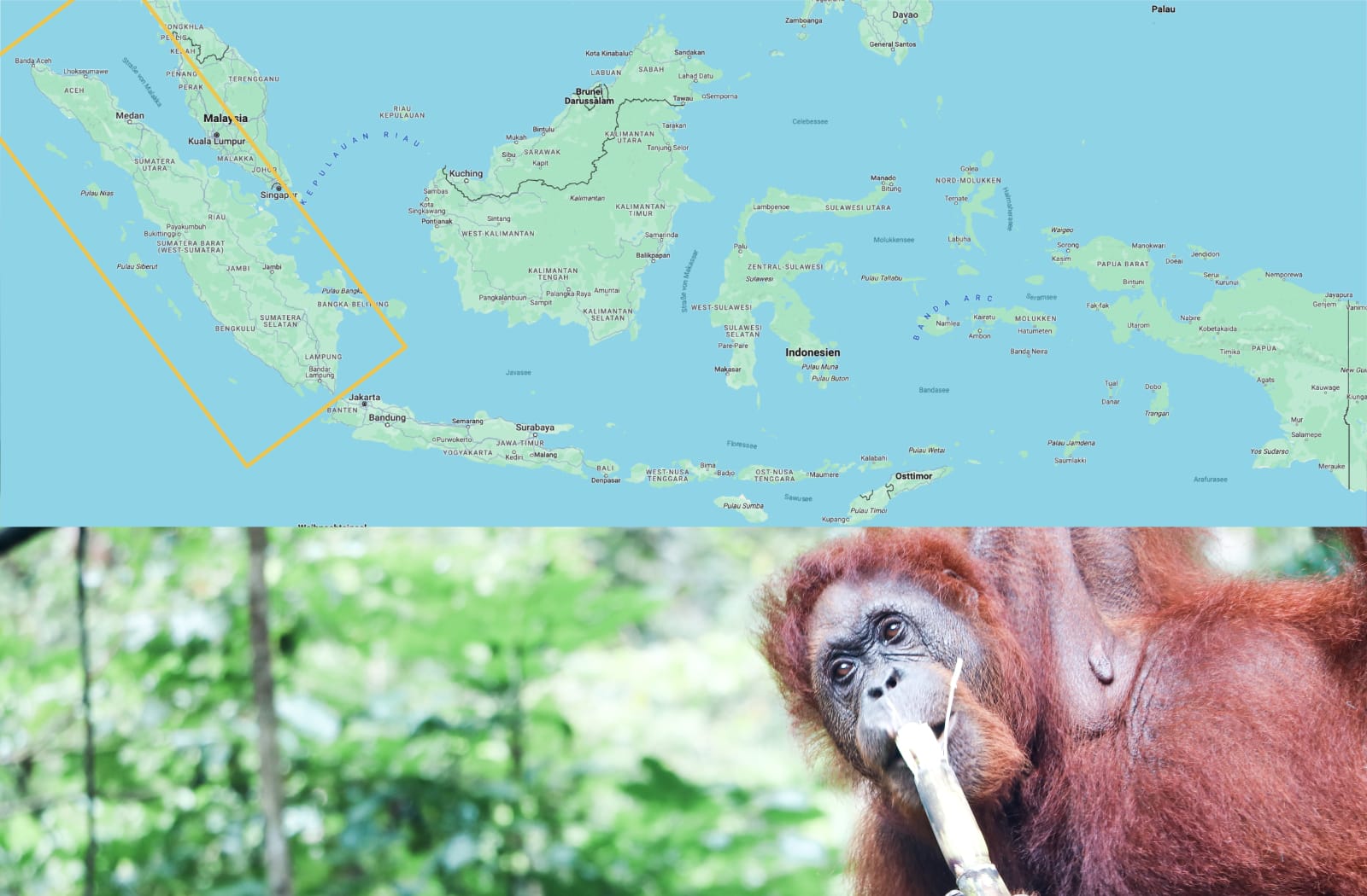 Sumatra auf der Karte