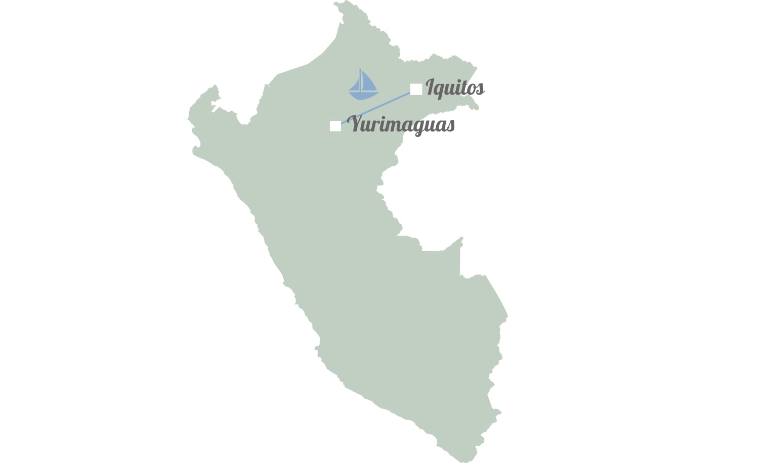 Karte: mit dem Frachtschiff nach Iquitos in Peru Karte: mit dem Frachtschiff nach Iquitos in Peru