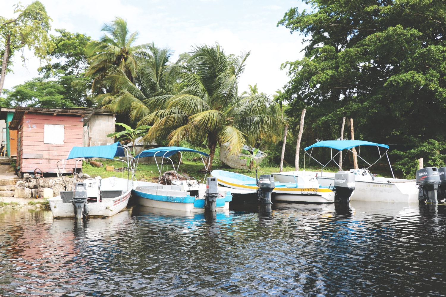 Reisebericht: Bootsanleger zur Maya Stätte Lamanai in Belize