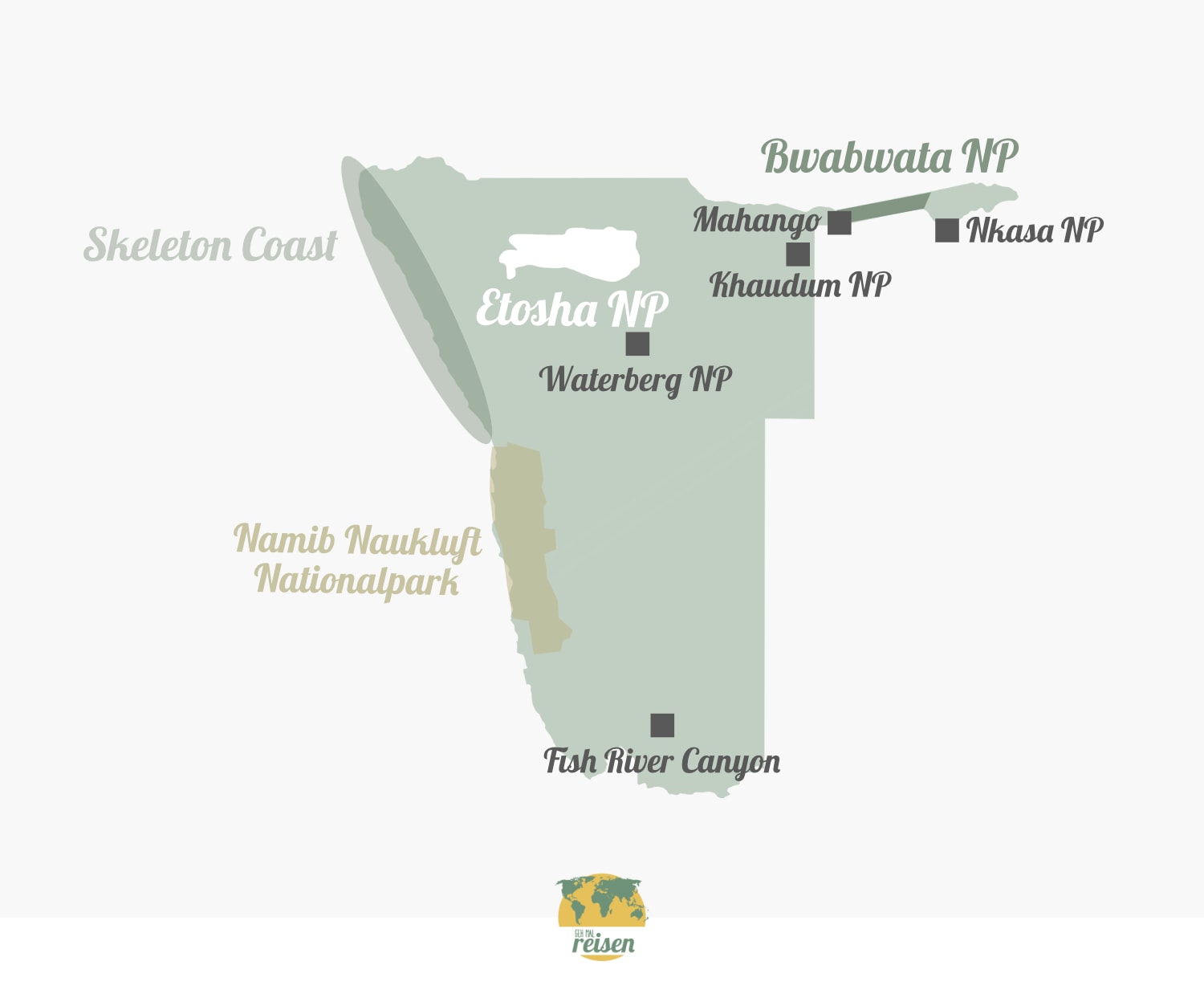Namibia: Übersicht der Nationalparks