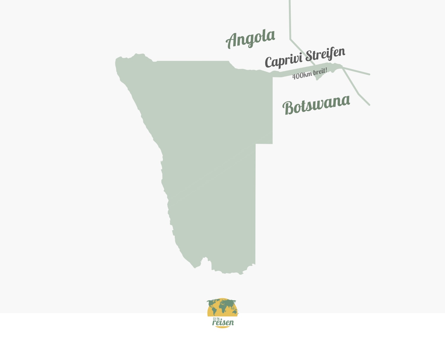 Namibia_ Karte des Caprivi Streifen