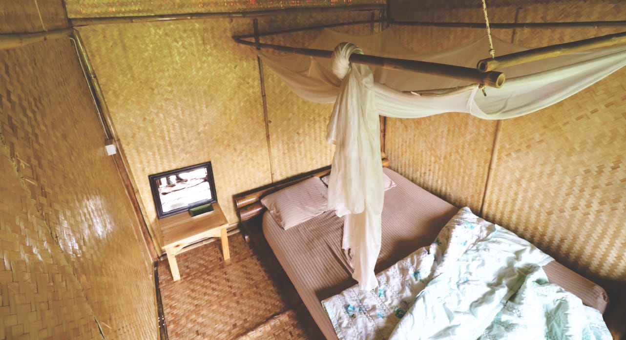 Unser Bambusbungalow in Pai von Innen Unser Bambusbungalow in Pai von Innen