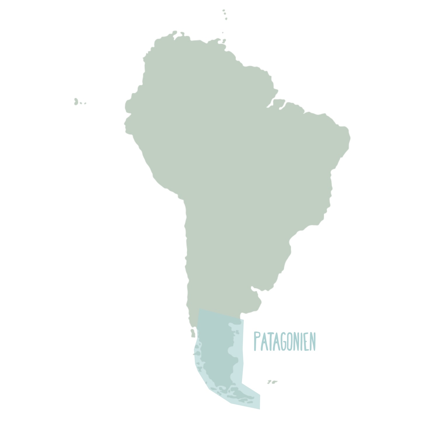 Patagonien auf der Karte Patagonien auf der Karte