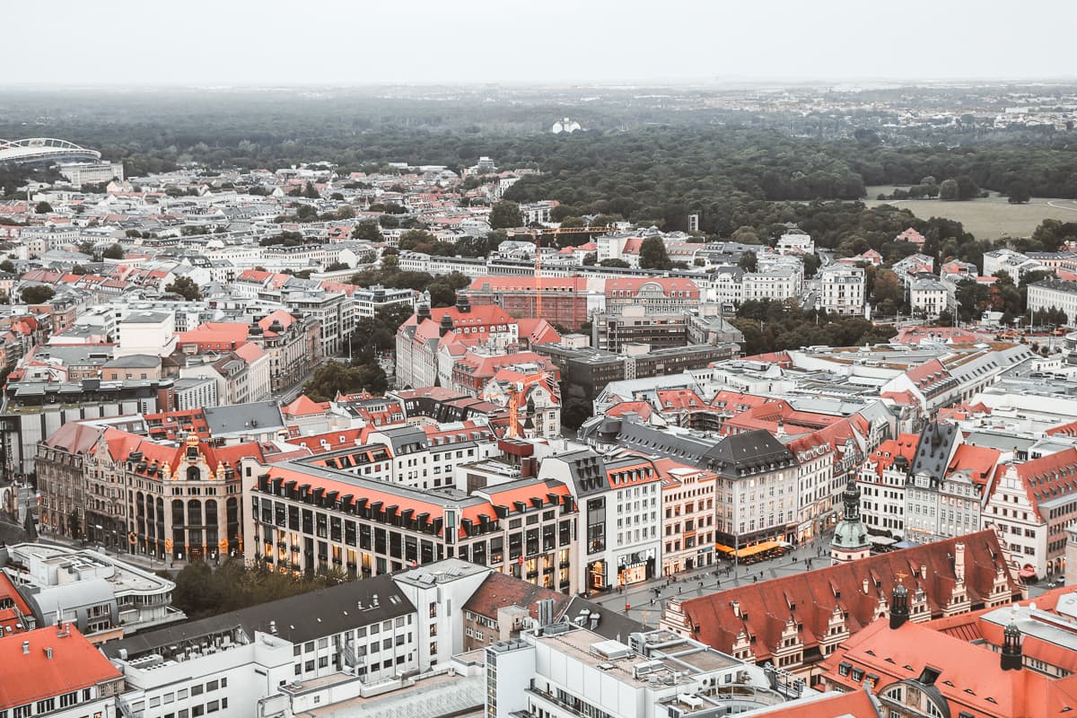 Sachsen - Ausflugsziele & Kurzurlaub - Leipzig - Panorama Tower Aussicht