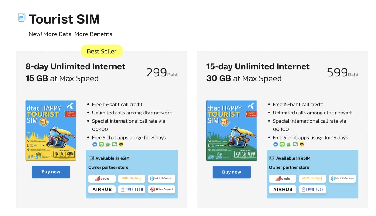 SIM Karte auf Reise: Thailand Beispiel