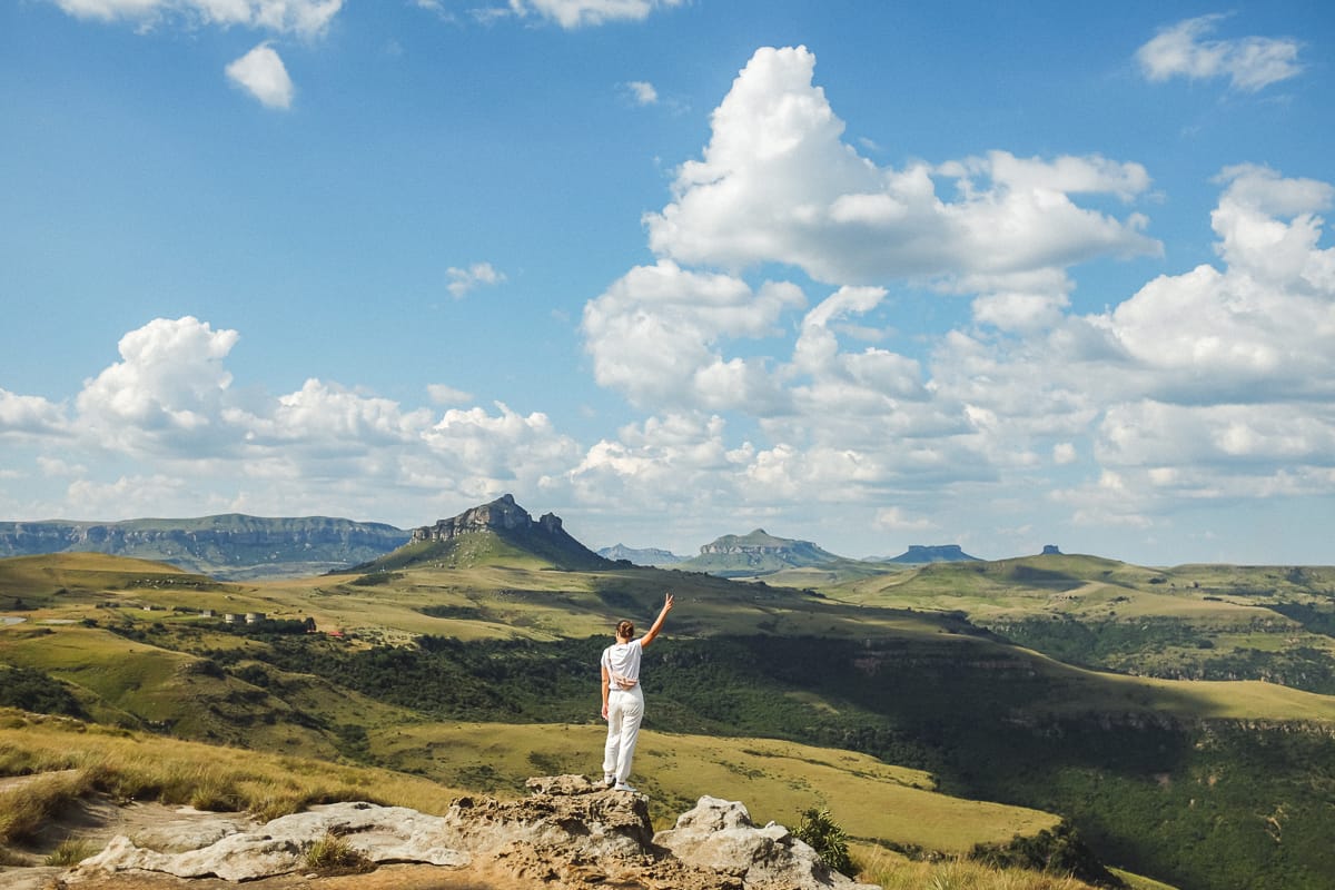 Südafrika - Unterkunft- Drakensberge Nord - Windmill Farm Ausblick