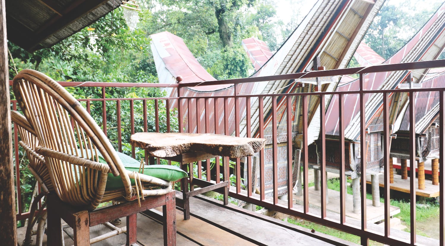 Sulawesi Unterkunft - Tana Toraja - Homestay - Balkon