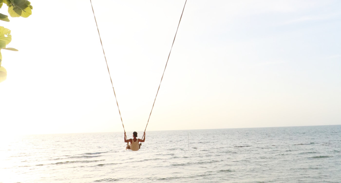 Bungalow am Strand auf Koh Phangan mit Schaukel