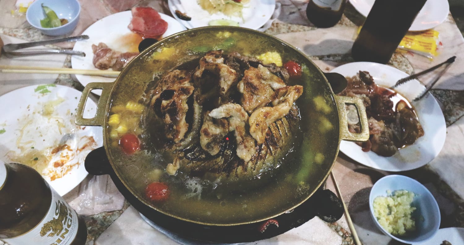 Thailand typisches Essen - Moo Katha Barbecue Thailand typisches Essen - Moo Katha Barbecue