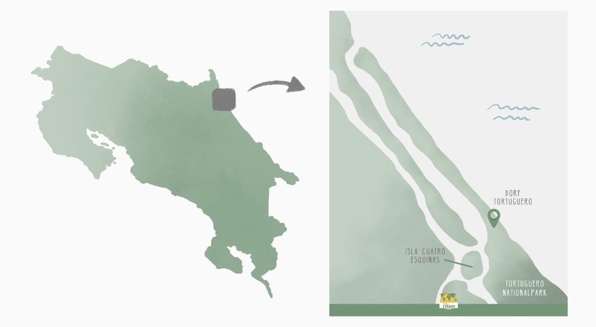 Tortuguero auf der Karte