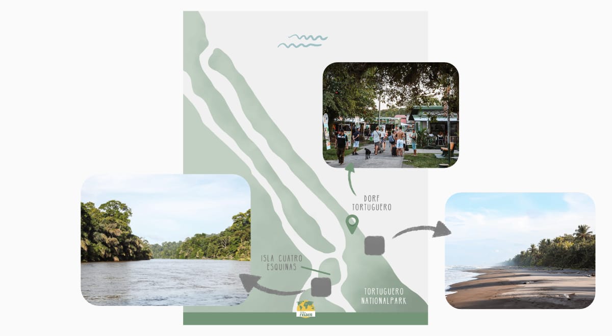 Tortuguero auf der Karte: eine Übersicht