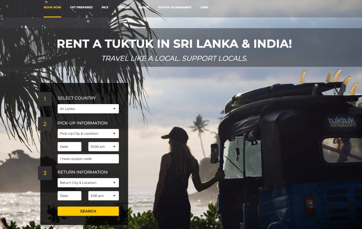 Tuk Tuk mieten: der Buchungsprozess