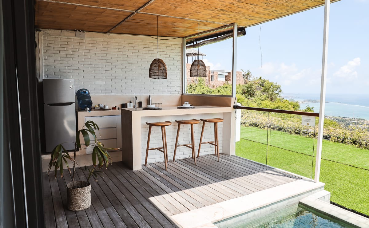 Unterkunft auf Lombok: Telescope Villas Küche