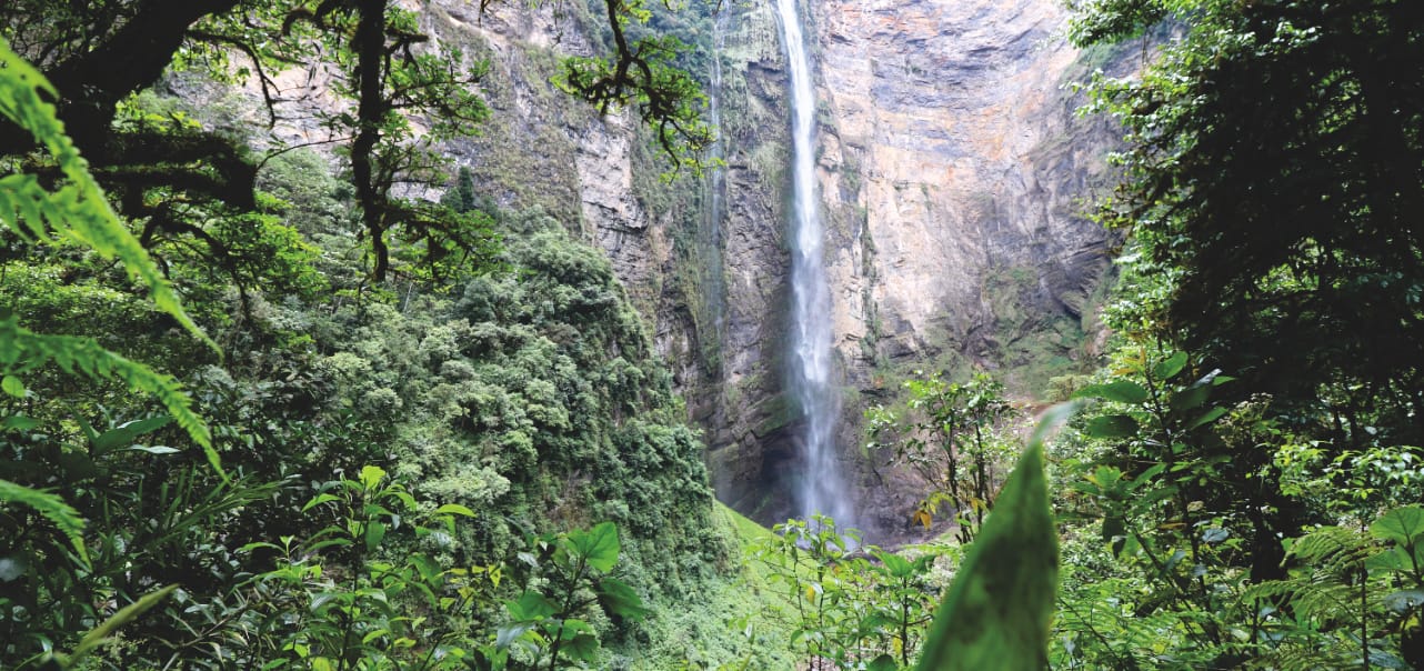 Blick auf den Gocta Wasserfall Blick auf den Gocta Wasserfall