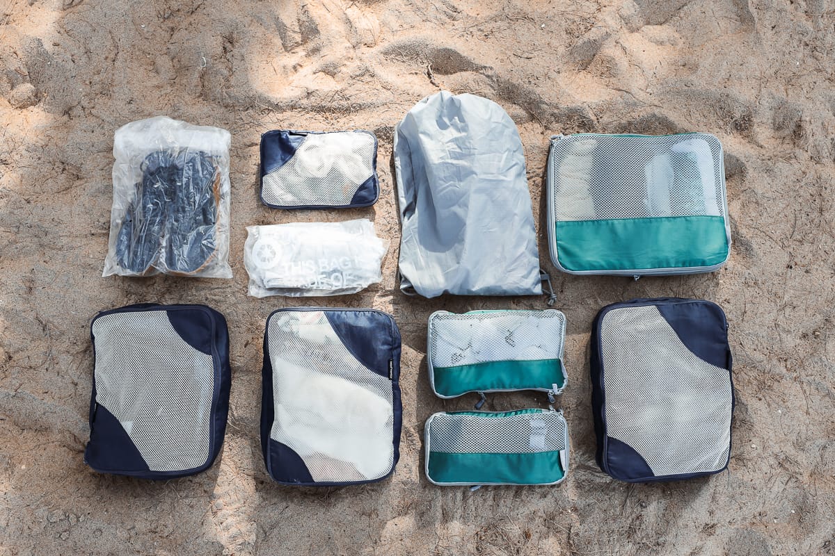 Weltreise Packliste - Packhilfen, Packbeutel, Packing Cubes